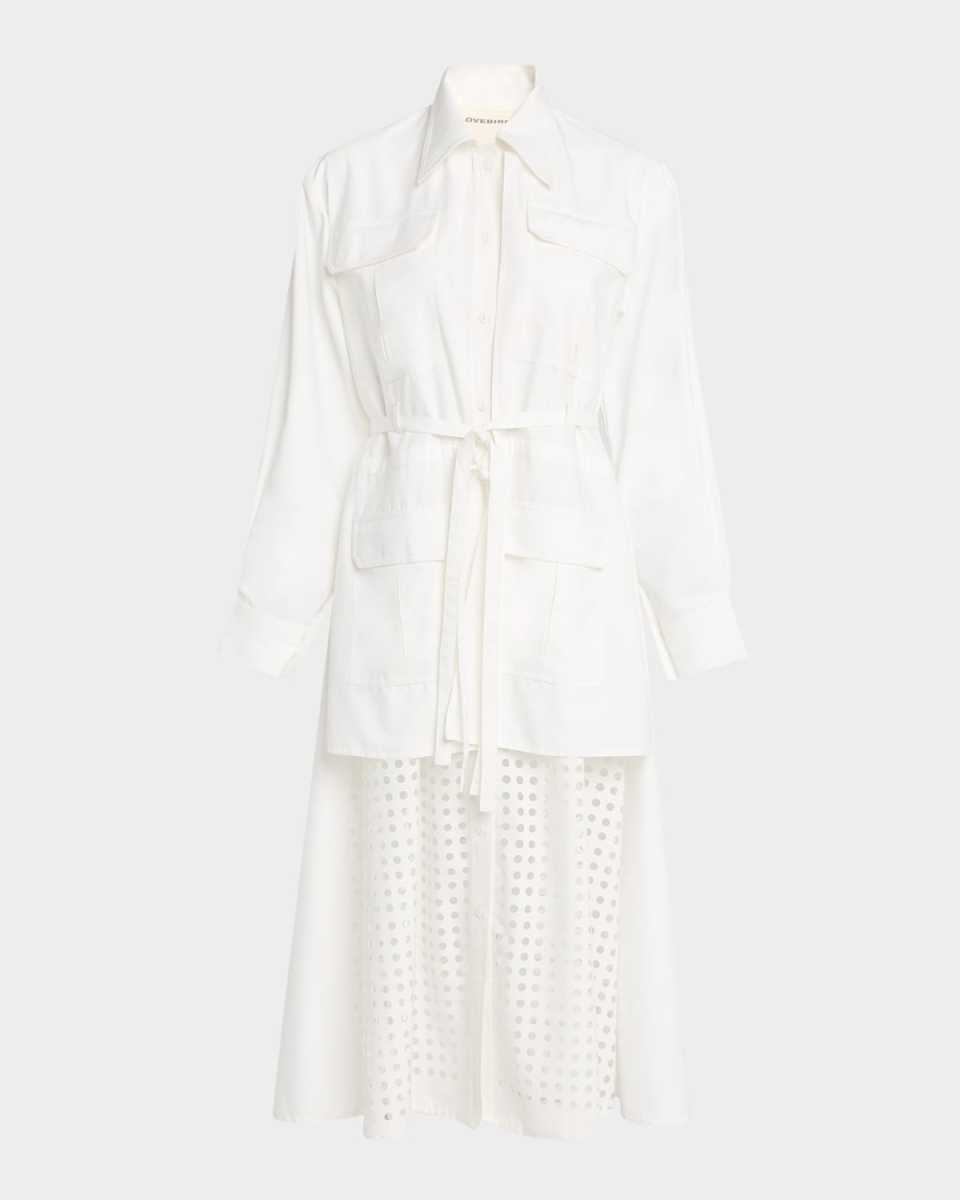 Eleanor Cutout Tie-Waist Midi Shirtdress